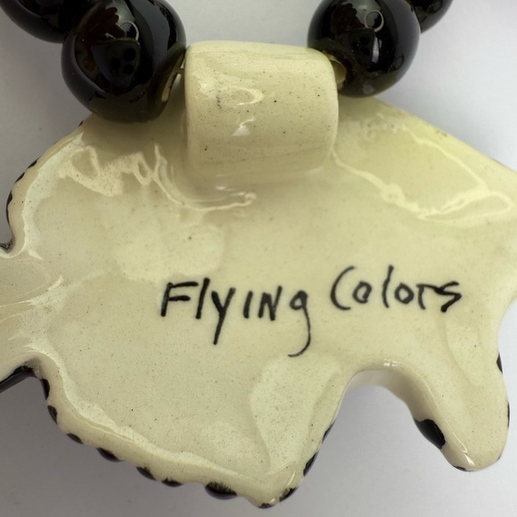 Flying Colors ceramic fish necklace paired- french vtg Marion Godard bracelet - Picture 6 of 10